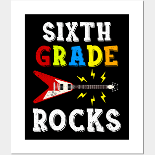 Sixth Grade Rocks Teacher Student Kid Back To School Posters and Art